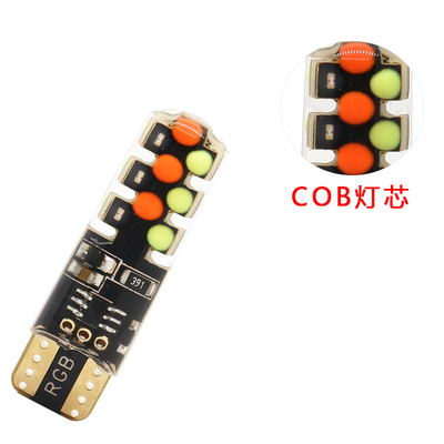 Kecerahan Mobil tipe baru interior led bohlam T10 5050 6SMD warna RGB Dengan RGB Dengan lampu remot strobo berkedip