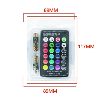 Kecerahan Mobil tipe baru interior led bohlam T10 5050 6SMD warna RGB Dengan RGB Dengan lampu remot strobo berkedip