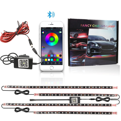 Lampu Interior LED Otomotif Multi Color Remote Control Fleksibel ABS 12V Mobil Lampu Strip LED