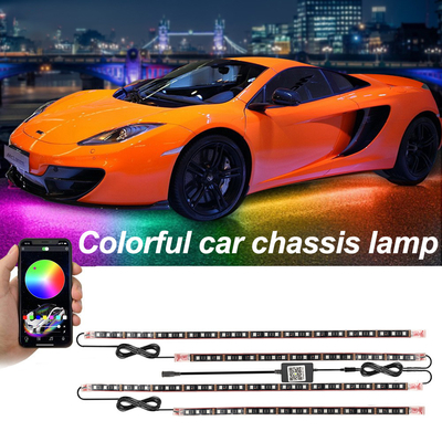 Lampu Interior LED Otomotif Multi Color Remote Control Fleksibel ABS 12V Mobil Lampu Strip LED