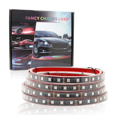 Lampu Interior LED Otomotif Multi Color Remote Control Fleksibel ABS 12V Mobil Lampu Strip LED