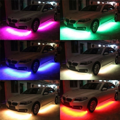 Lampu Interior LED Otomotif Multi Color Remote Control Fleksibel ABS 12V Mobil Lampu Strip LED