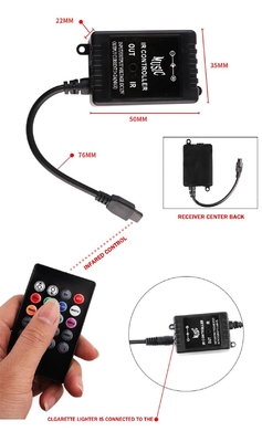 Lampu Interior LED Otomotif Multi Color Remote Control Fleksibel ABS 12V Mobil Lampu Strip LED