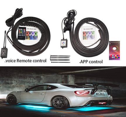 Lampu Interior LED Otomotif Multi Color Remote Control Fleksibel ABS 12V Mobil Lampu Strip LED