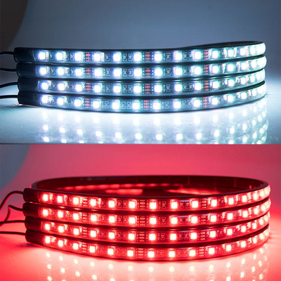 Lampu Interior LED Otomotif Multi Color Remote Control Fleksibel ABS 12V Mobil Lampu Strip LED