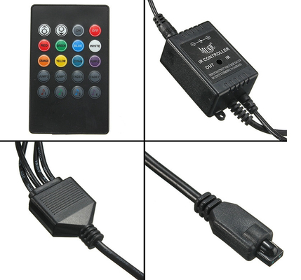 Lampu Interior LED Otomotif Multi Color Remote Control Fleksibel ABS 12V Mobil Lampu Strip LED