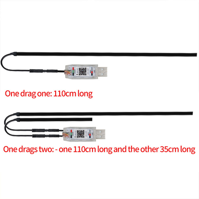 5V PVC USB LED Strip Lampu 110cm dengan APP Remote Control Multi Mode Pencahayaan untuk Atmosfer Interior