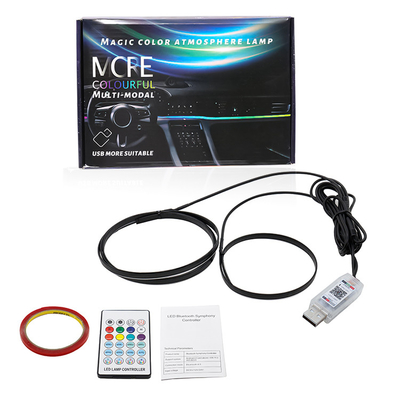 5V PVC USB LED Strip Lampu 110cm dengan APP Remote Control Multi Mode Pencahayaan untuk Atmosfer Interior