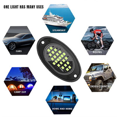 12V Waterproof Chassis Light 2835 LED Single Color Pure White 24 LED Rock Light Untuk Truk Jeep ATV UTV Offroad Underglow
