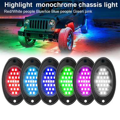12V Waterproof Chassis Light 2835 LED Single Color Pure White 24 LED Rock Light Untuk Truk Jeep ATV UTV Offroad Underglow
