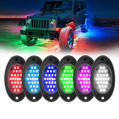 12V Waterproof Chassis Light 2835 LED Single Color Pure White 24 LED Rock Light Untuk Truk Jeep ATV UTV Offroad Underglow