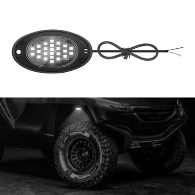 12V Waterproof Chassis Light 2835 LED Single Color Pure White 24 LED Rock Light Untuk Truk Jeep ATV UTV Offroad Underglow