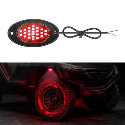 12V Waterproof Chassis Light 2835 LED Single Color Pure White 24 LED Rock Light Untuk Truk Jeep ATV UTV Offroad Underglow
