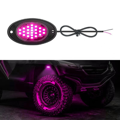 12V Waterproof Chassis Light 2835 LED Single Color Pure White 24 LED Rock Light Untuk Truk Jeep ATV UTV Offroad Underglow