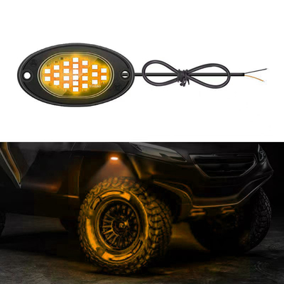 12V Waterproof Chassis Light 2835 LED Single Color Pure White 24 LED Rock Light Untuk Truk Jeep ATV UTV Offroad Underglow
