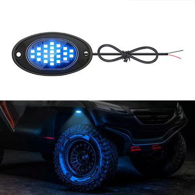 12V Waterproof Chassis Light 2835 LED Single Color Pure White 24 LED Rock Light Untuk Truk Jeep ATV UTV Offroad Underglow
