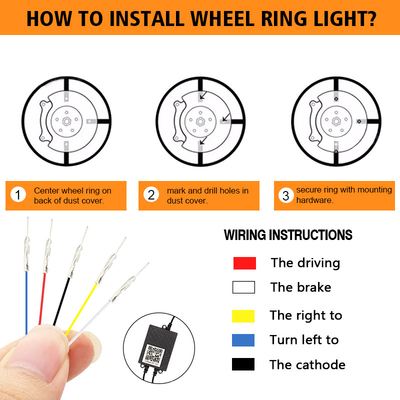 RGB SMD 5050 LED Strip IP67 Waterproof led roda mobil Hub Warna cahaya RGB roda led lampu untuk velg mobil dengan kontrol aplikasi