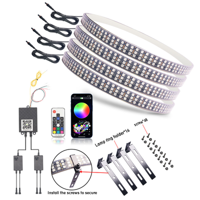 RGB SMD 5050 LED Strip IP67 Waterproof led roda mobil Hub Warna cahaya RGB roda led lampu untuk velg mobil dengan kontrol aplikasi