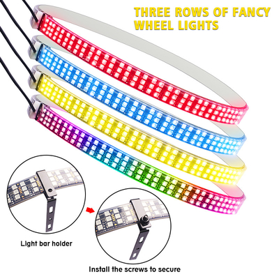 RGB SMD 5050 LED Strip IP67 Waterproof led roda mobil Hub Warna cahaya RGB roda led lampu untuk velg mobil dengan kontrol aplikasi