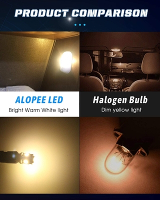 194 Bola Lampu LED Otomotif 6500K Wedge T10 SMD 5050 Chips