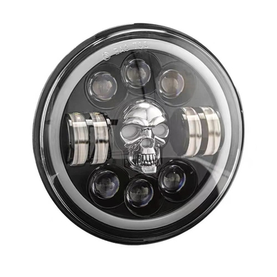 Lampu Depan LED Sepeda Motor Bulat 7 Inch Untuk Harley Royal Enfield 12000lm