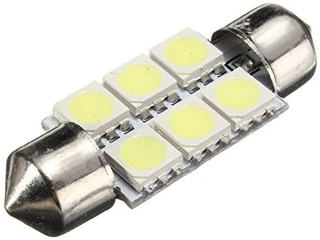 Festoon C5W 5050 6SMD LED Lampu Interior Mobil Lampu Bohlam Dome Biru Putih DC 12V 31 Mm 36 Mm 39 Mm 41 Mm