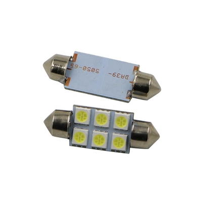 Festoon C5W 5050 6SMD LED Lampu Interior Mobil Lampu Bohlam Dome Biru Putih DC 12V 31 Mm 36 Mm 39 Mm 41 Mm