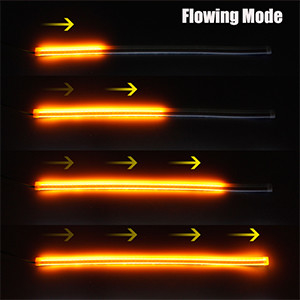 Flowing Bar Silicone Drl Daytime Running Lights 45CM 17.7 &quot;White Amber Flexible LED Tube Strip