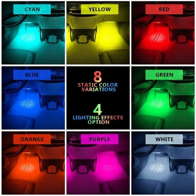 4 Pcs 48 Led Strip Lampu Suasana Interior Mobil IP65 Dengan Kontrol APLIKASI Port USB