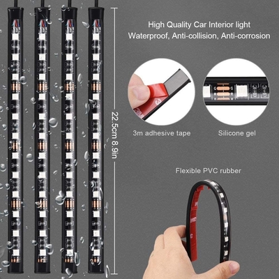 4 Pcs 48 Led Strip Lampu Suasana Interior Mobil IP65 Dengan Kontrol APLIKASI Port USB