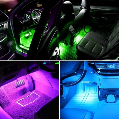 4 Pcs 48 Led Strip Lampu Suasana Interior Mobil IP65 Dengan Kontrol APLIKASI Port USB